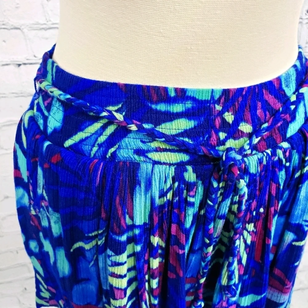 Y2K Aeropostale Blue Tropical Leaf Hawaiian Pocket Skirt Women's Size M
